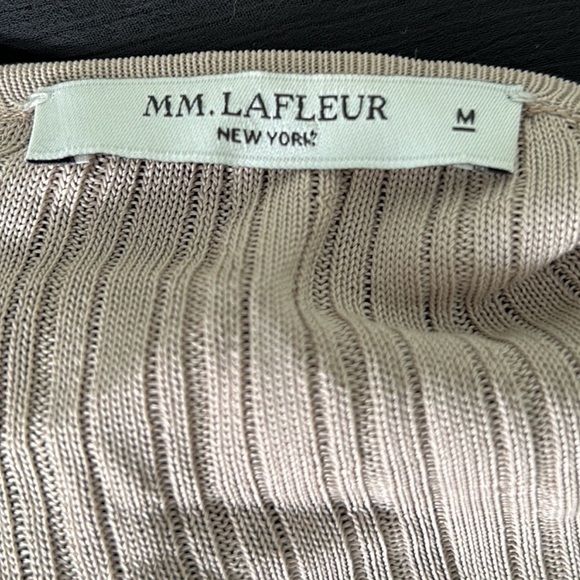 MM Lafleur Graham Beige Ribbed Tie Front Draped Kimono Long Ballet Cardigan - M - Picture 14 of 16